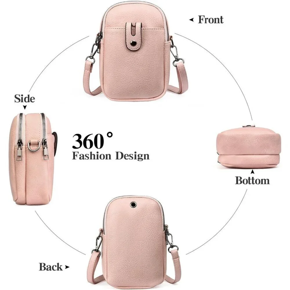 Women Y01 Pink Phone Purse Crossbody Bags for Small Travel Wallet Touch Screen